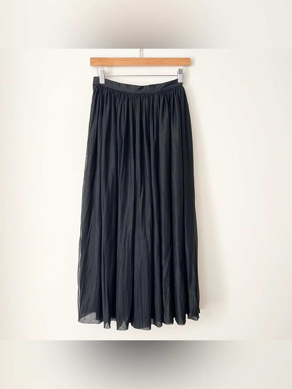 Vintage Comme des Garcons Women's Sheer Tulle Mesh Maxi Skirt Black 24 (S) Japan